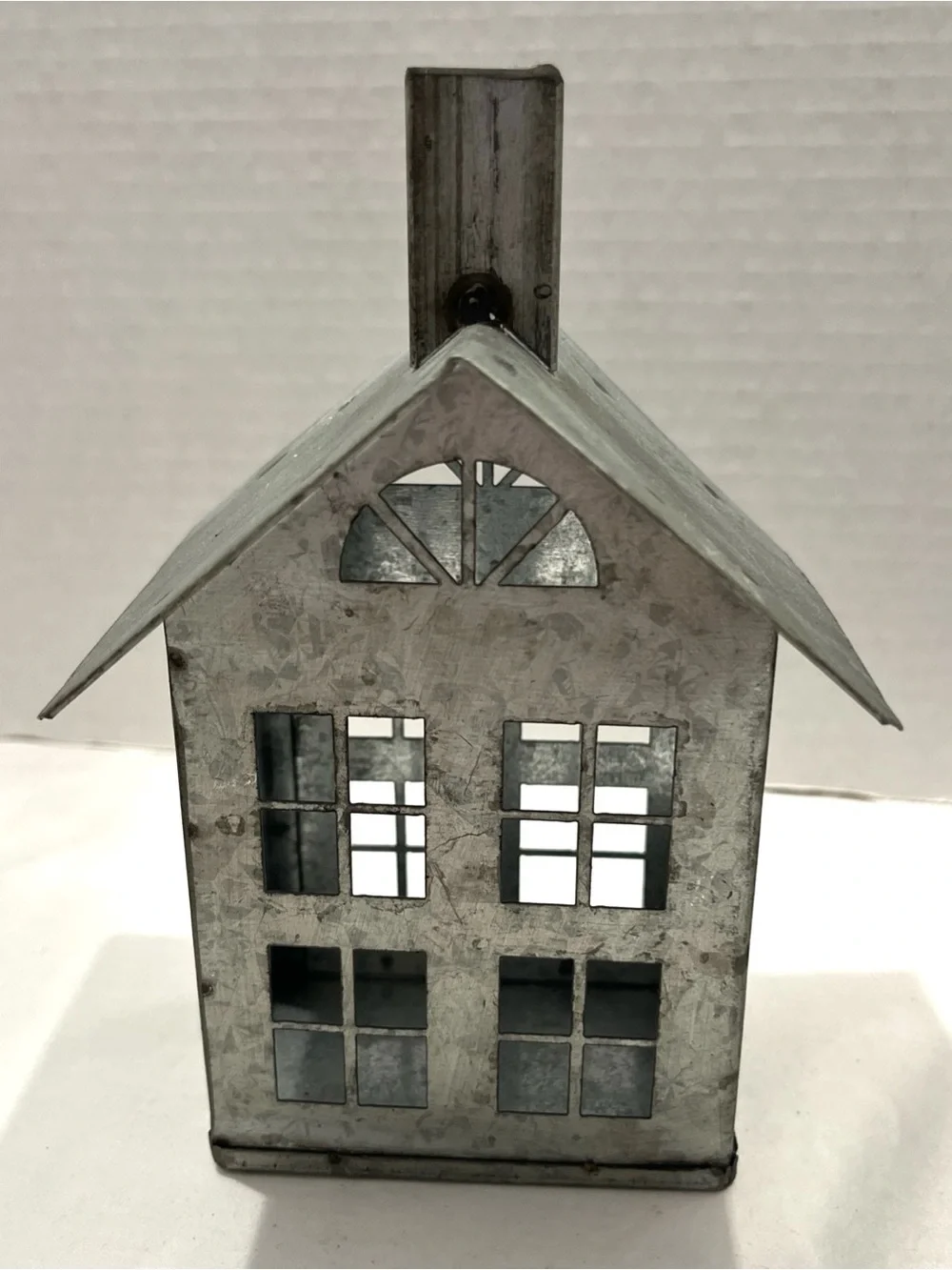 Galvanized Metal House Rustic Farmhouse Candle Holder Primitive Decor